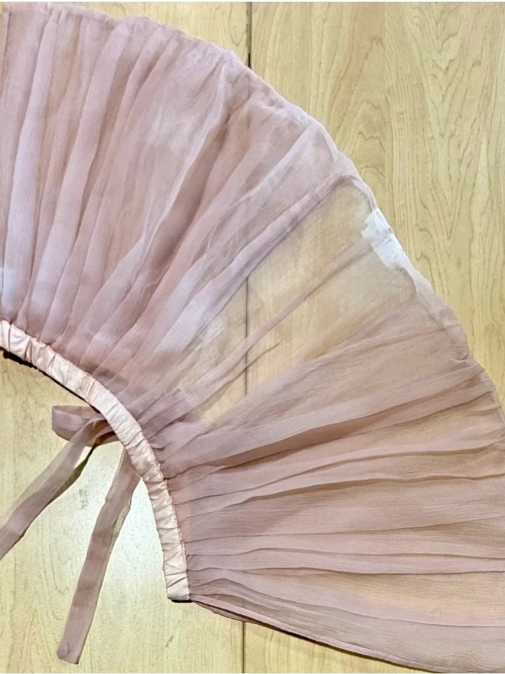 Anthropologie Sheer Pleated Capelet in Blush Pink